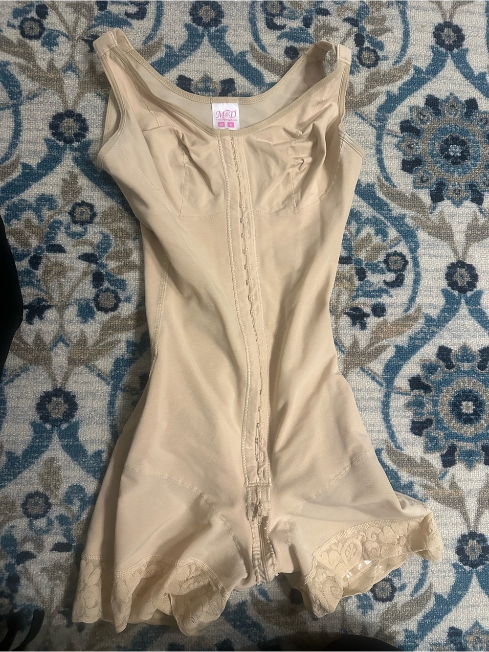 M&D Beige Full Body Shapewear Bodysuit Size Small